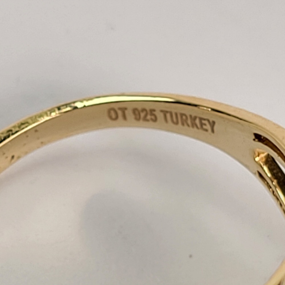 OT Gold Vermeil 925 Sterling Silver Textured Love Knot Rose Ring Turkey‎ Size 9 - Picture 5 of 8
